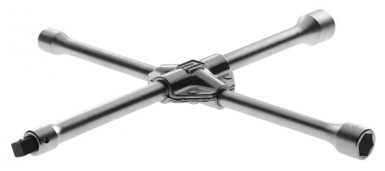 Chave cruzada "77a.to" 17 - 19 - 23 mm + quadrado em 1/2 "mm - comprimento. 400 mm - chave adaptada ao desmantelamento das porcas da roda do veículo. Construção moderna, materiais de vanguarda. Angola-Materiais.shop.