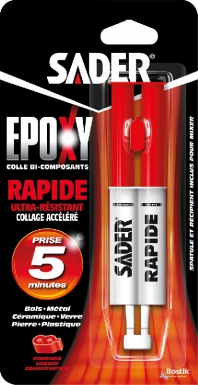 Cola epóxi rápida - estado 5 mn - 25 ml. Materiais de ponta para construções de sucesso. Angola-Materiais.shop, sua fonte de excelência.