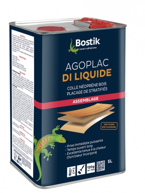 Cola de neoprene de madeira líquida Agoplac - 5 l pode. Materiais de construção que fazem a diferença. Angola-Materiais.shop, sua escolha inteligente.