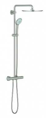 Coluna de chuveiro com misturador termostático Sistema de euforia 310 SuperSteel Grohe. Simplifique seus projetos de construção com Angola-Materiais.shop. Temos tudo o que você precisa, entregue na sua porta.
