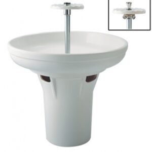 Coluna circular nua a ser equipada com 6 torneiras cronometradas. Angola-Materiais.shop - A maior variedade de materiais de construção em Angola. Compre online com facilidade e segurança.