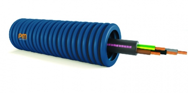 Conduito dobrado azul alugado Ø 20 com cabo industrial rígido U1000 R2V 4G1,5 mm2 (preço por 100 ml). Cada clique, um passo mais perto do seu projeto perfeito. Angola-Materiais.shop.