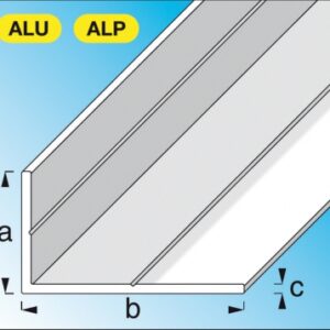 Ângulo desigual de alumínio e epóxi branco brilhante. AXBXC: 19.5x35.5x1,5 mm LG. 1 m. Angola-Materiais.shop: Tecnologia, qualidade e inovação em materiais de construção.