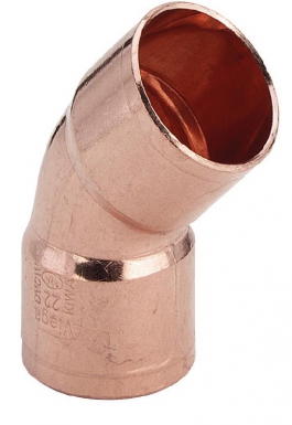 Cotovelo 45 ° Double feminino cobre - Ø 14. A revolução dos materiais de construção está aqui. Angola-Materiais.shop.