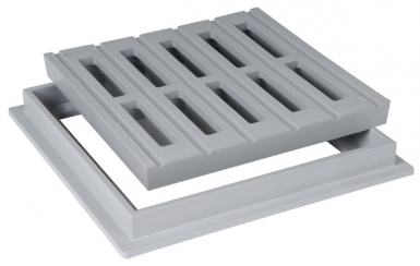 Grades de piso com estrutura de 300 x 300 mm - cor cinza claro. Construindo excelência, entregando sonhos. Angola-Materiais.shop.