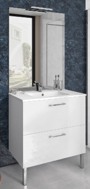 EKO'LINE 80 CM SUB -PLAN FORNITRE (H 85 cm / p 46 cm) - 2 gavetas - branco brilhante. Compromisso com a qualidade, em cada material, em cada entrega. Angola-Materiais.shop.