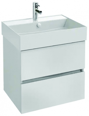 Móveis sob Tolbiac Vasque Plano 60 cm - 2 gavetas - Peso: 22,5 kg - Dimensões: 456 x 520 x 585 mm - cor branca de melamina. Inovação que constrói futuros. Angola-Materiais.shop.