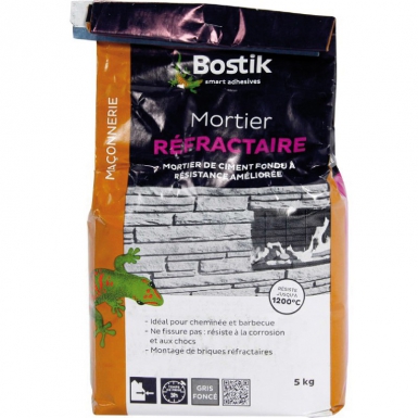 Argamassa refratária - para elementos de chaminé, churrasco - interior ao ar livre - cinza - 5 kg. Experiência, inovação e dedicação em cada produto. Angola-Materiais.shop.