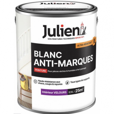 Anti -Brands Pintura Matt White Velvet 2.5L Julien Resistente a listras de choque. Simplifique seus projetos de construção com Angola-Materiais.shop. Temos tudo o que você precisa, entregue na sua porta.