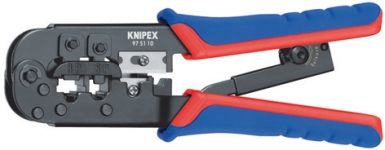 Alicates de crimpagem - Cabeça marrom - Cap. RJ 11/12 9,65 mm; RJ 45 11,68 mm - comprimento. 190 mm. Máxima qualidade, mínimo esforço. Angola-Materiais.shop simplifica suas compras de materiais de construção.