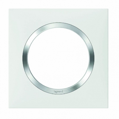 Placa quadrada doxia 1 poste de acabamento branco anel de efeito cromo. Construção eficiente começa com escolhas inteligentes. Escolha Angola-Materiais.shop.