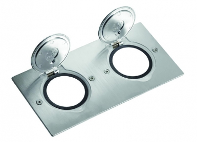 Platina retangular para ser equipada com 2 postes em mosaico - aço inoxidável escovado. Qualidade garantida em cada produto na Angola-Materiais.shop. Construa o futuro com os melhores materiais do mercado.