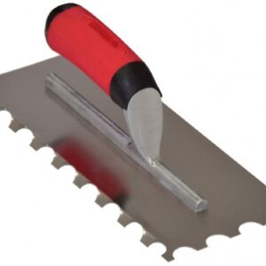 Placa de cola de aço inoxidável 28 x 12 cm - dentes de meia -lua 20 x 10 mm 45 °. Construa com inteligência, construa com Angola-Materiais.shop.