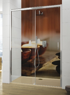 Porta de deslizamento Tyxo Porta à direita - 1400 - H 1370/1404 - Perfis de prata de prata - Vidros de vidro transparentes. Sua construção, nossa missão. Angola-Materiais.shop entrega em todo o país.