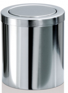 Bin de mesa redonda - DW1240 - H 16 x Ø 14,5 cm - Chrome. Soluções completas para construção civil na Angola-Materiais.shop. Produtos de alta qualidade, preços competitivos.