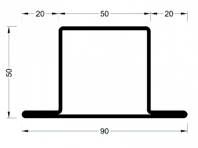 Perfil T Tipo de Ailette 50 "V55020" LG. 6 m th. 2 mm 4,17 kg/m. Materiais de construção sob medida para cada projeto. Angola-Materiais.shop, sua solução personalizada.