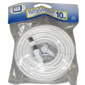 Extensão universal de TV com adaptadores femininos/femininos 9,5 mm branco - comprimento 5 m. Ferramentas profissionais para resultados excepcionais. Angola-Materiais.shop.