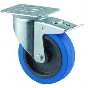 Roul. Aço inoxidável pivô. Bloco duplo. FICAR EM PÉ. Com platina 105x85 mm Ø 100 mm Epxh 34x128 mm Ch. 150 kg. Construa com inteligência, construa com Angola-Materiais.shop.