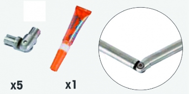 Saqueta de 5 cotovelos de aço inoxidável para ângulo variável 90 ° a 180 ° + cola. Precisão, durabilidade e eficiência na Angola-Materiais.shop.