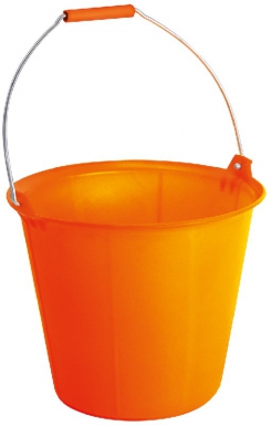 Balde de pedreiro reforçado com Orange Pro Fluo - Capacidade 13 litros - Fixação por Butterollage. Construa com inteligência, construa com Angola-Materiais.shop.