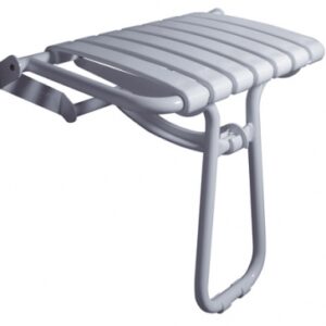 Assento de chuveiro referenciado com muleta automática - epóxi branco. O parceiro definitivo para sua construção. Angola-Materiais.shop.