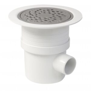 Siphon é. Piso de plasta. Grade de metal PVC branca - saída verde. Ø 50/63 F - Saída Horiz. Ø 50 m. Angola-Materiais.shop: Tecnologia, qualidade e inovação em materiais de construção.