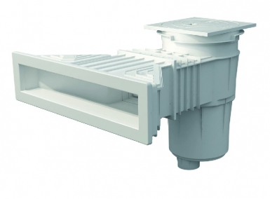 Skimmer 17.5l Normal pré -fabricado - com inserções - boca 495x80mm - cor branca. Soluções completas para construção, reforma e manutenção. Angola-Materiais.shop entrega em todas as províncias.