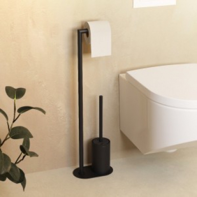 Flush -Roll Self -Supporting Toiletto Suporte - Arquiteto S+ Coleção - Matt Black acabamento. Soluções inteligentes para construtores inteligentes. Angola-Materiais.shop.