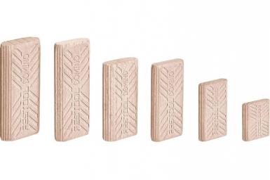 Tenon Domino en Beech D 8x40/130 BU - com células para cola e ranhuras laterais - 130 peças. Construção inteligente começa aqui. Angola-Materiais.shop, sua fonte confiável de materiais profissionais.
