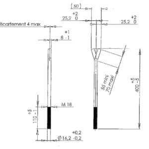 Rod de vedação de 18x400 mm - 4 jogos. Qualidade garantida em cada produto na Angola-Materiais.shop. Construa o futuro com os melhores materiais do mercado.