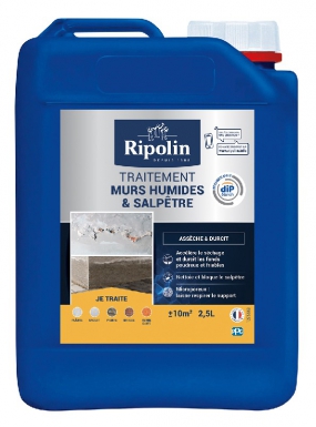 Tratamento paredes úmidas e salpêtre - limpa, secando, impermeabilizando fundo poroso, fixam fundo em pó e endurece o gesso frito - incolor - 2,5L. Conectando profissionais a soluções de construção de elite. Angola-Materiais.shop.