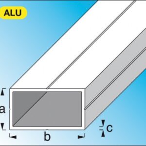 Tubo retangular de alumínio bruto Dim. AXBXC: 11.5x19.5x1,5 mm LG. 1 m. Construção eficiente começa com escolhas inteligentes. Escolha Angola-Materiais.shop.
