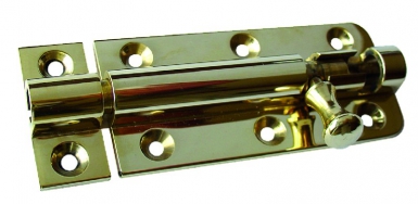 Trava de baioneta com varredura de latão cromada 140x30 mm. Materiais de ponta para construções de sucesso. Angola-Materiais.shop, sua fonte de excelência.