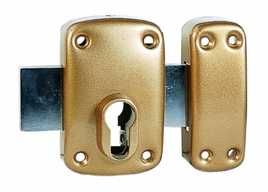 Aplique Lock 228 para perfil europeu dourado. Qualidade garantida em cada produto na Angola-Materiais.shop. Construa o futuro com os melhores materiais do mercado.