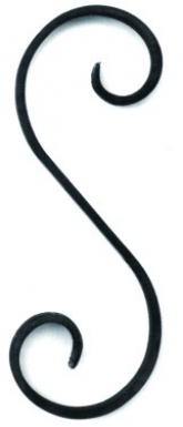 Voluta "S" com pontas de emagrecimento com uma forja plana de 14 x 6 mm H. 275 L 100 mm. Qualidade que você pode ver, confiança que você sente. Angola-Materiais.shop.