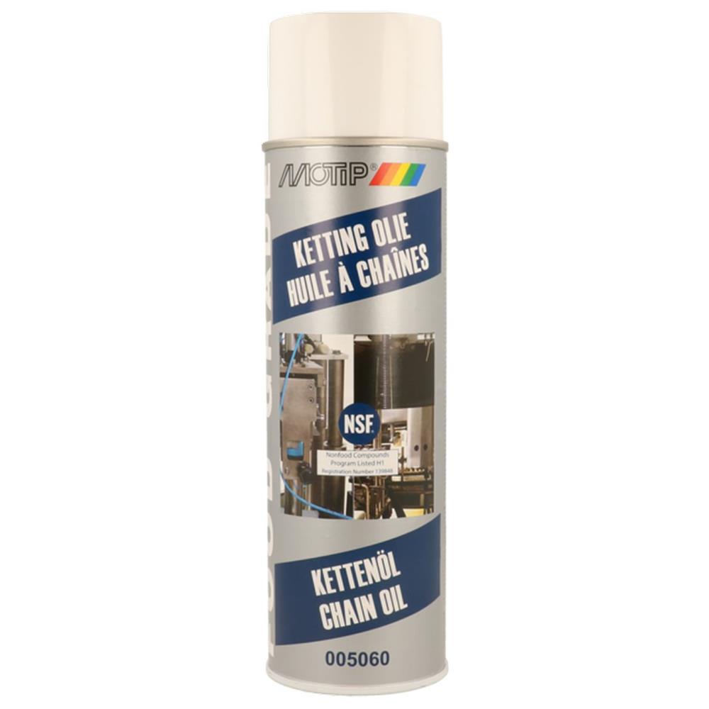 Lubrificante para o canal de máquina de alimentos certifica o NSF-H1 Aerosol 500ml Motip. Sua obra, nossos materiais. Angola-Materiais.shop, parceiro da construção angolana.