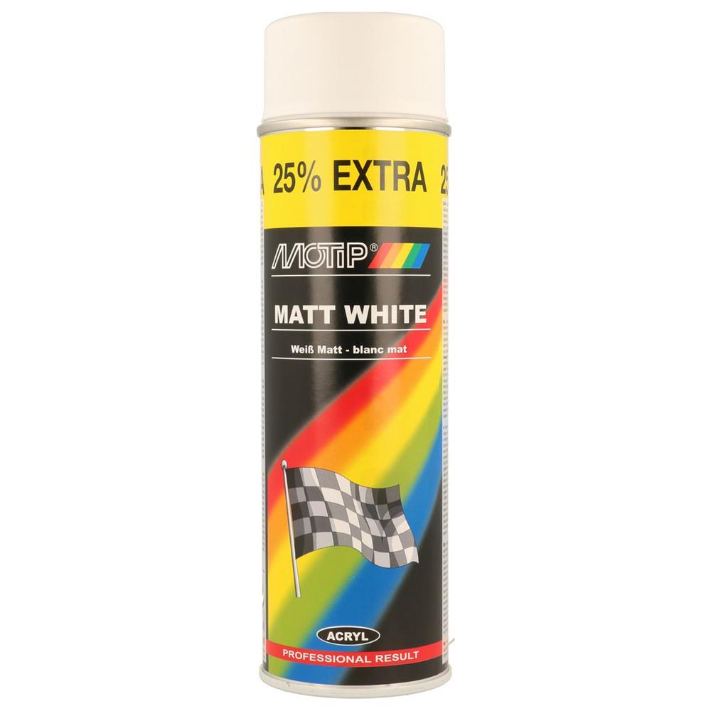 Mat White Paint Aerosol 500ml Motip. A força dos melhores materiais ao seu alcance. Angola-Materiais.shop.