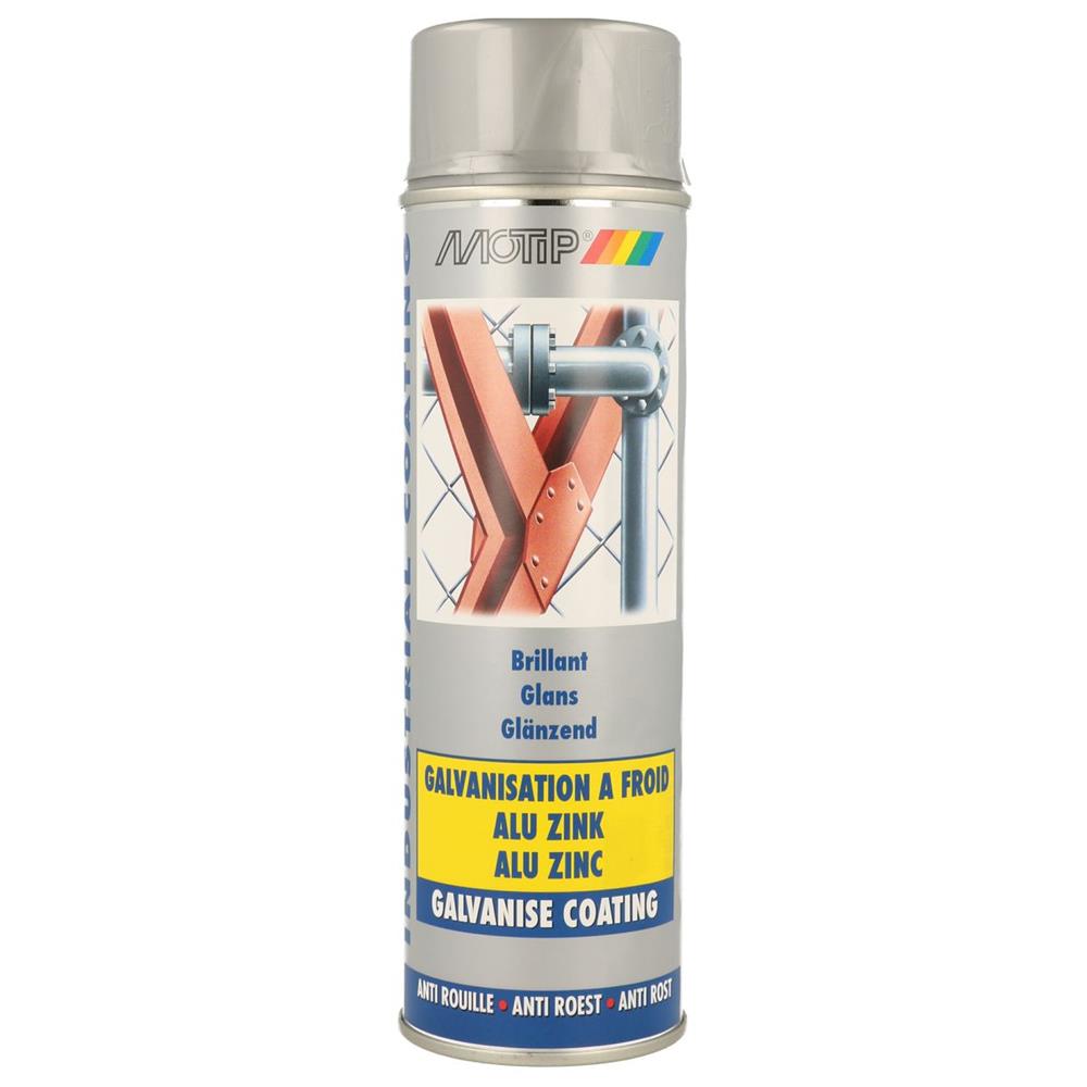 Galvanização a frio Pintura de alumínio Zinco Brilhante Aerossol 500ml Motip. Experiência, inovação e dedicação em cada produto. Angola-Materiais.shop.