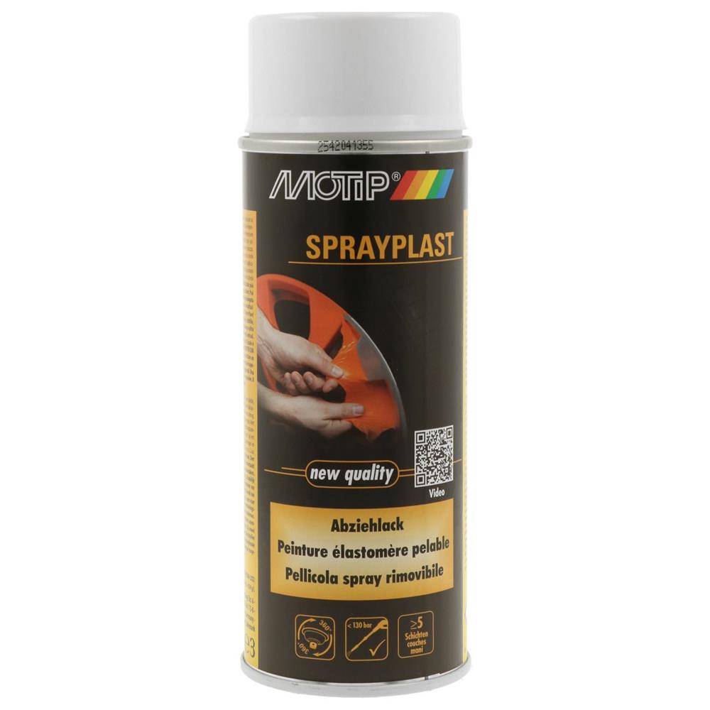Pintura prendida Eslastomer sprayplast branco brilhante aerossol 400ml Motip. Construindo excelência, entregando sonhos. Angola-Materiais.shop.