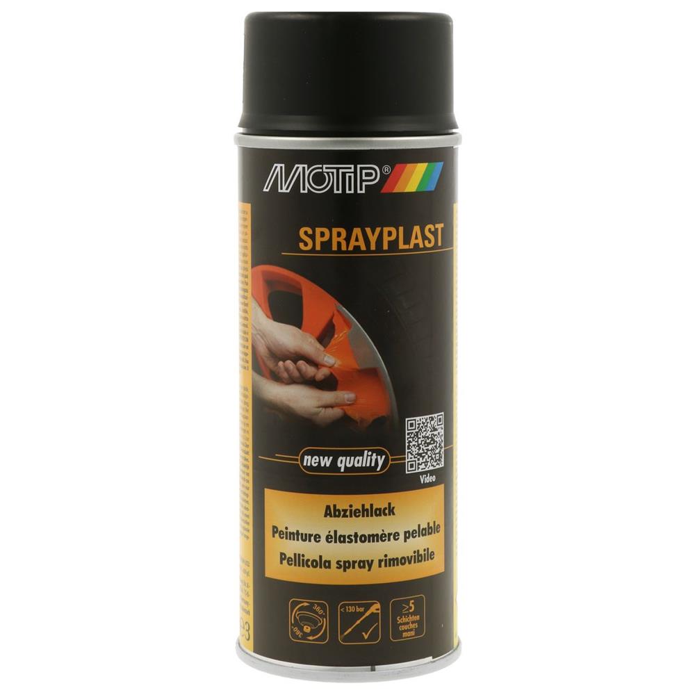 Pintura prejudicada Eslastomer Sprayplast Black Mat Aerosol 400ml Motip. Construção inteligente começa aqui. Angola-Materiais.shop, sua fonte confiável de materiais profissionais.