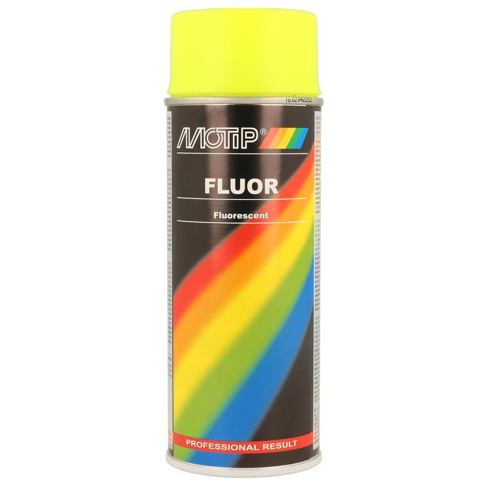 Fluo Yellow Paint Aerosol 400ml Motip. Construindo sonhos com os melhores materiais. Angola-Materiais.shop.