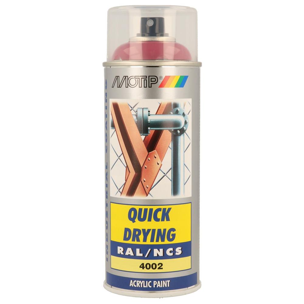 Ral acryl ral4002 pintando shrons aerosol 400ml Motip. Tecnologia, qualidade e performance em sintonia. Angola-Materiais.shop.