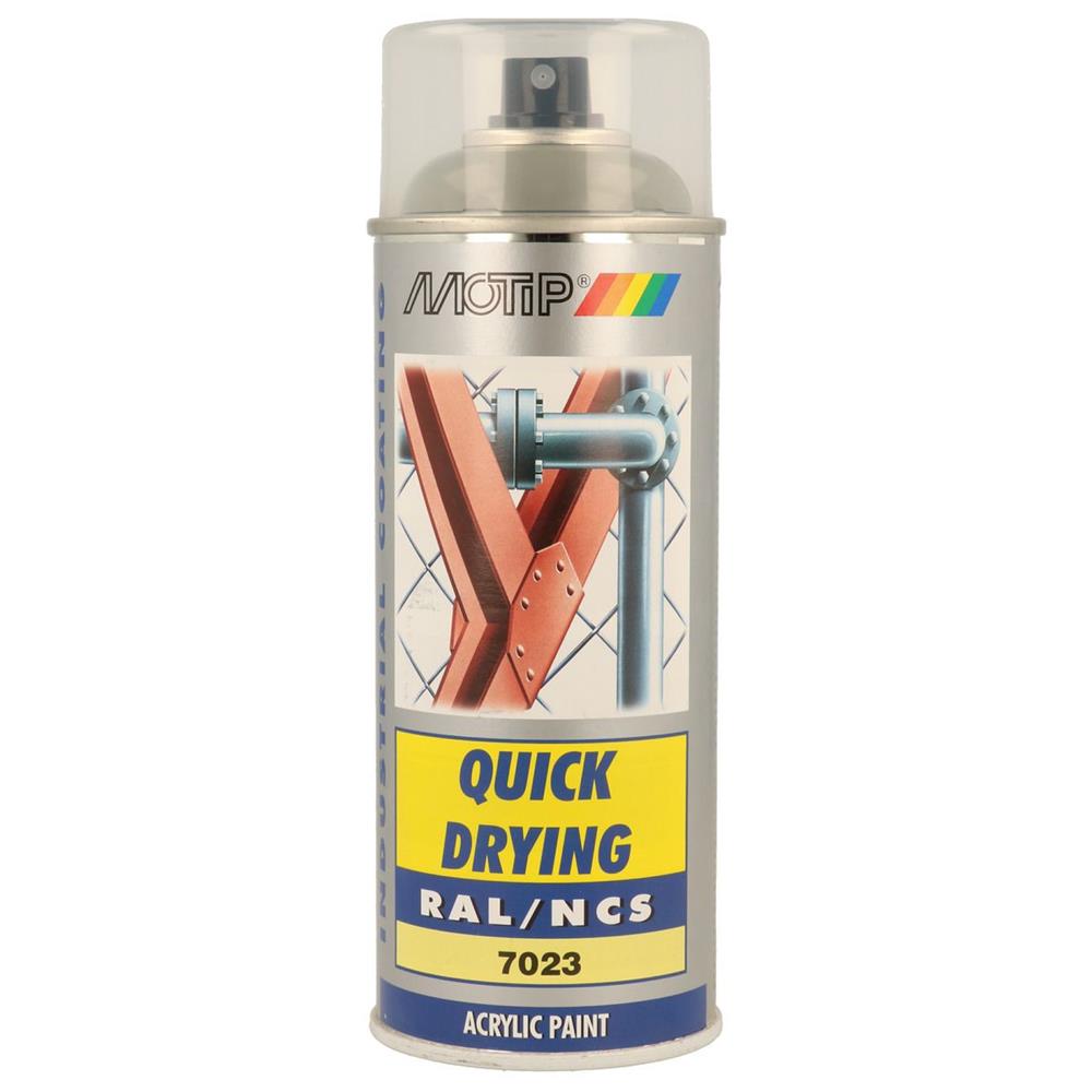 Ral acryl ral7023 pintura rals aerosol 400ml Motip. Materiais de ponta para construções de sucesso. Angola-Materiais.shop, sua fonte de excelência.
