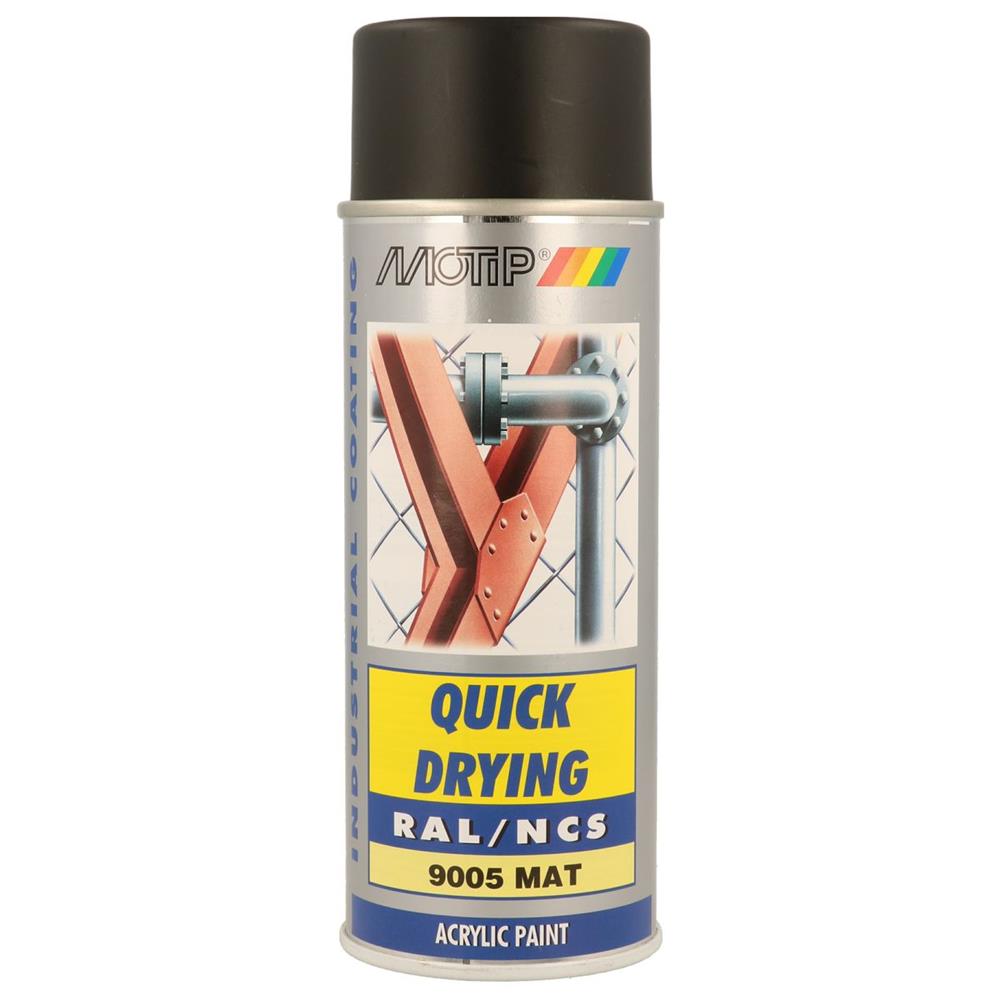 RAL ACRYL RAL9005 MAT AEROSOL 400ML MOTIP PINTURA. Materiais que inspiram, construções que impressionam. Angola-Materiais.shop.