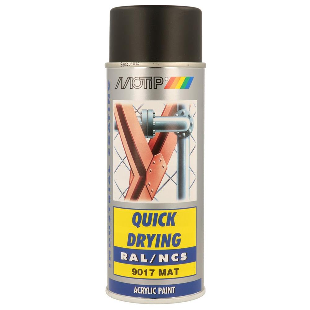 RAL ACRYL RAL9017 MAT AEROSOL 400ML MOTIP PINTURA. Materiais de elite para construtores de sucesso. Angola-Materiais.shop.