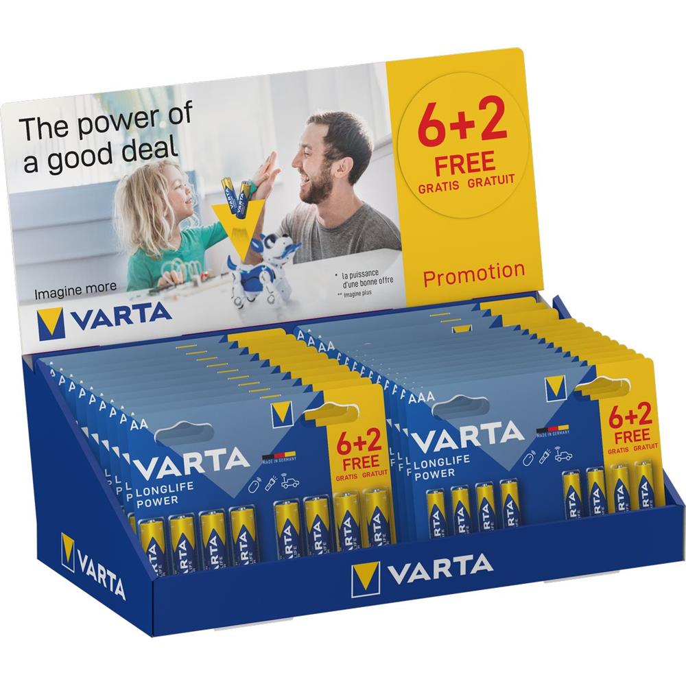 PREVEVENAIR VARTA LONGLIFE 6+2 (Blist 10 x AAA LR03+13 X AA LR06). Inovação, qualidade e confiabilidade na palma da sua mão. Angola-Materiais.shop.