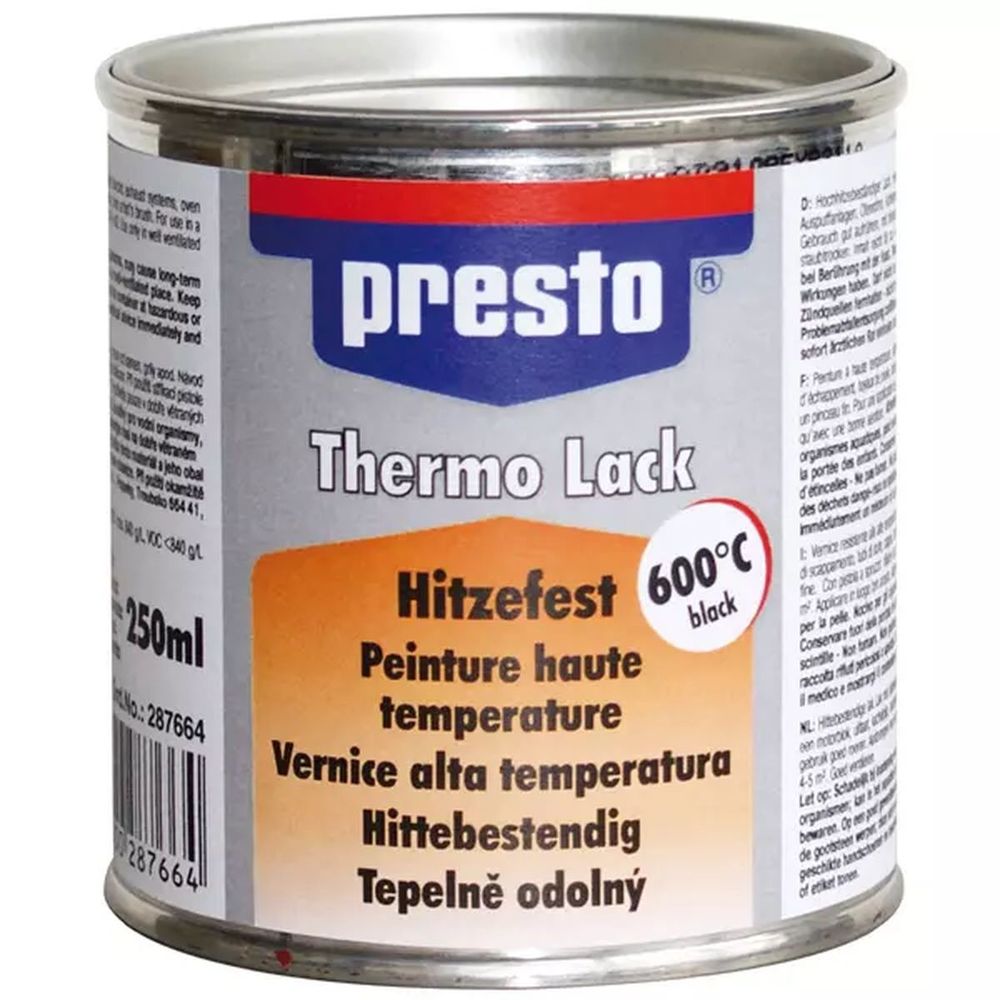 Pintura de alta temperatura 600 ° C Pot 250 ml Presto. Eficiência, qualidade e confiança em um só lugar. Angola-Materiais.shop.