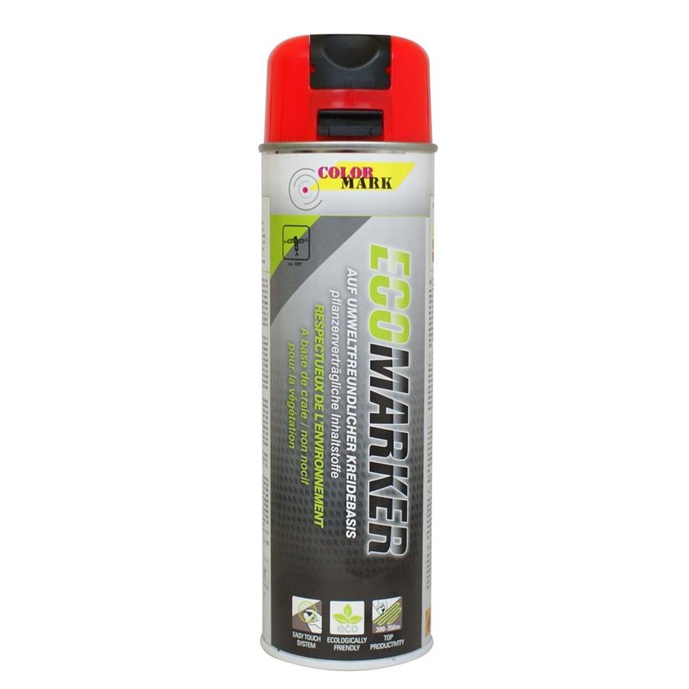 Linha de giz vermelho Ecomarker Aerosol 500ml Colormark. Soluções inteligentes para construtores inteligentes. Angola-Materiais.shop.